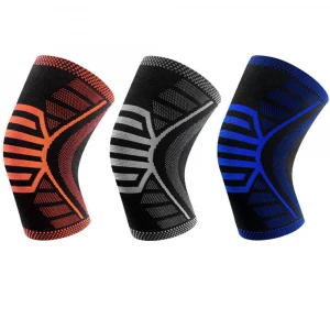 Customized Jogging Elastic Knitted Knee Sleeves Compression Support Basketball Sports Knee Brace Sleeves Protector
