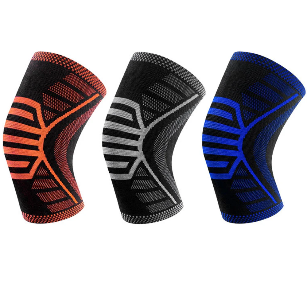 Customized Jogging Elastic Knitted Knee Sleeves Compression Support Basketball Sports Knee Brace Sleeves Protector