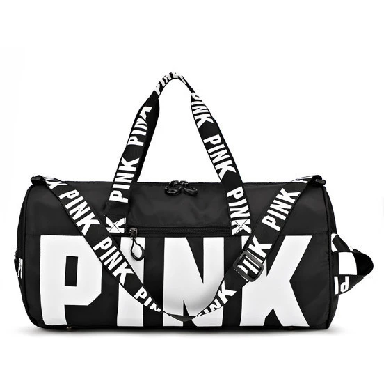 Customized logo large capacity pink duffle bags gym women waterproof sports travel bag