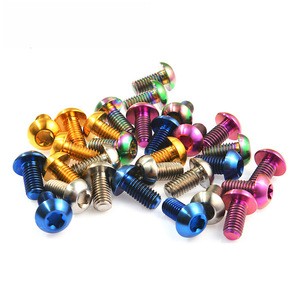 Customized Rainbow Button Head Torx Drive Titanium Screws For Motorcycle and Bicycle