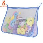 Customized Sea Animal Printing Baby Bath Toy Organizer With Suction Cup Bathroom Toys Mesh Storage Bag