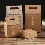 Customized Triangle  Foldable Tea Box  Kraft Paper Tea Packing Gift Goods Box