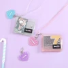Cute Laser Transparent Package ID Card Holder Wallets PVC Folding Hanging Bag Neck Glitter Purse Girl Korea Style