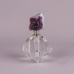 CXDGEM X0202 Crystal Gemstone Amethyst Cluster Purple Perfume Bottles for Home Decor Decoration