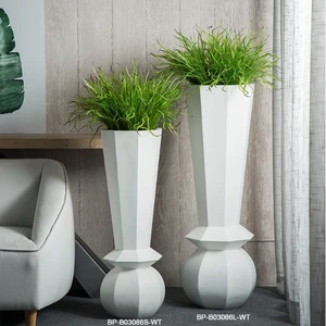 Darchin originality Fedora hat shape large floor vases tall resin white flower vases