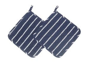 DE84 Microwave Oven Glove cotton Mitts Pot holder Set Oven Mitten Heat Resistant non slip silicon printed with mat heat