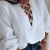 Import Deep V Neck Lace Up Loose Bohemian Women Blouse Pure Color Chiffon Lantern Sleeve Casual Elegant Top Shirt from China
