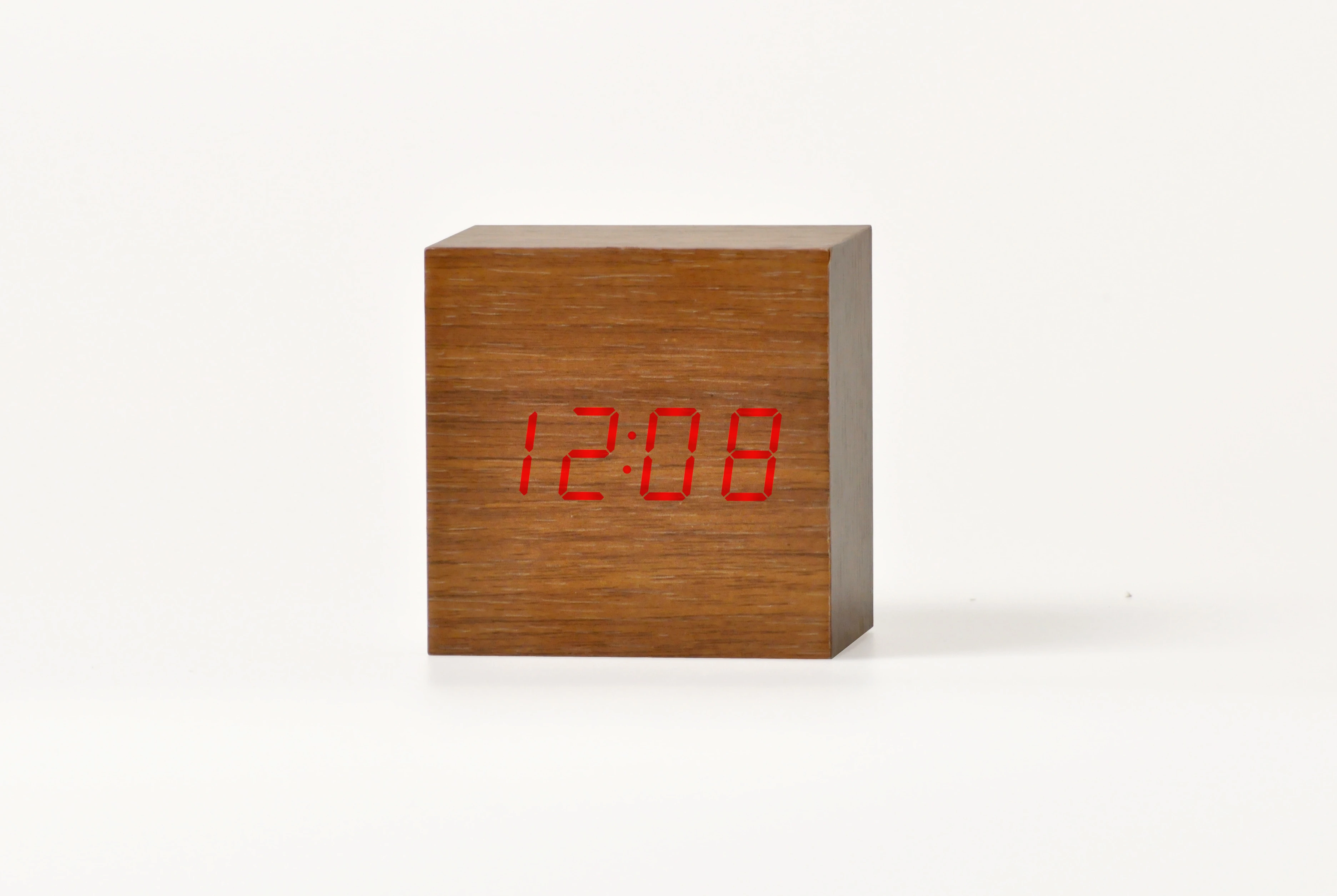 Desktop alarm clock Different Colored Fonts 3D Digital wood Thermometer Temperature Time Date Roller Play Wooden clock