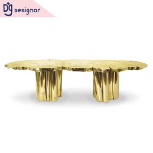 DG Customize luxury home furniture villa dining room stainless steel table