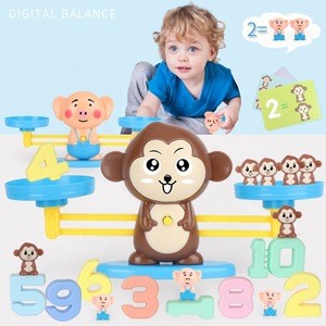 Digital addition and subtraction balance game children&#39;s educational monkey digital balance table scale toy