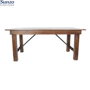 Dining Folding Farm Table Solid Pine Wood Table