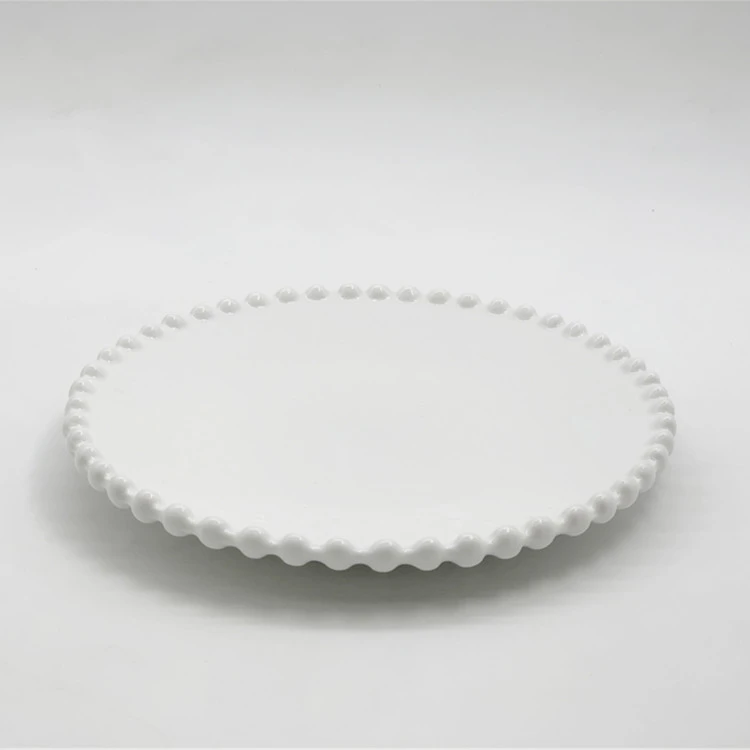 Direct selling high quality 8 inch round western tableware ceramic plate flat plate