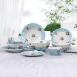 Dish washer safe fine porcelain tableware set ceramic dinnerware bone china dinner set