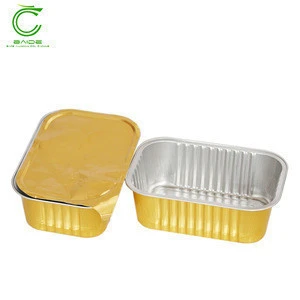 Disposable food packaging container gold aluminum foil