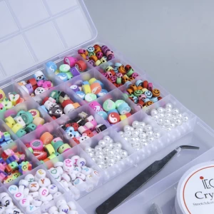 DIY fruit soft ceramic bead jewelry necklace set box
