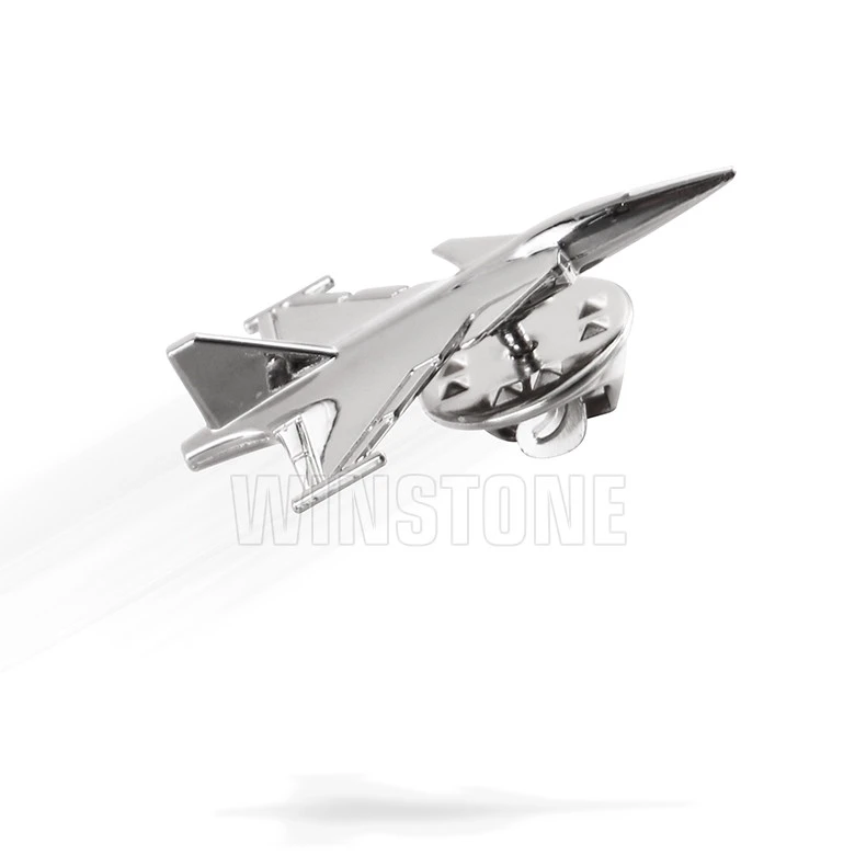 Dongguan Made Custom Metal Fighter Jet Aircraft Shape Lapel Pin Badge