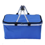 double handle folding shopping basket and hand Portable basket preservation picnic basket