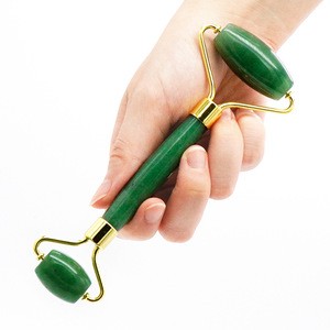 Double Head Green Jade Roller Elliptical Massager Eye Face Neck Facial Slimming Thin face Beauty Health Care Tools