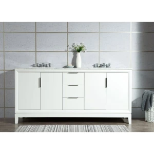 Double sink Bathroom Vanity Cabinet set with Marble Countertop