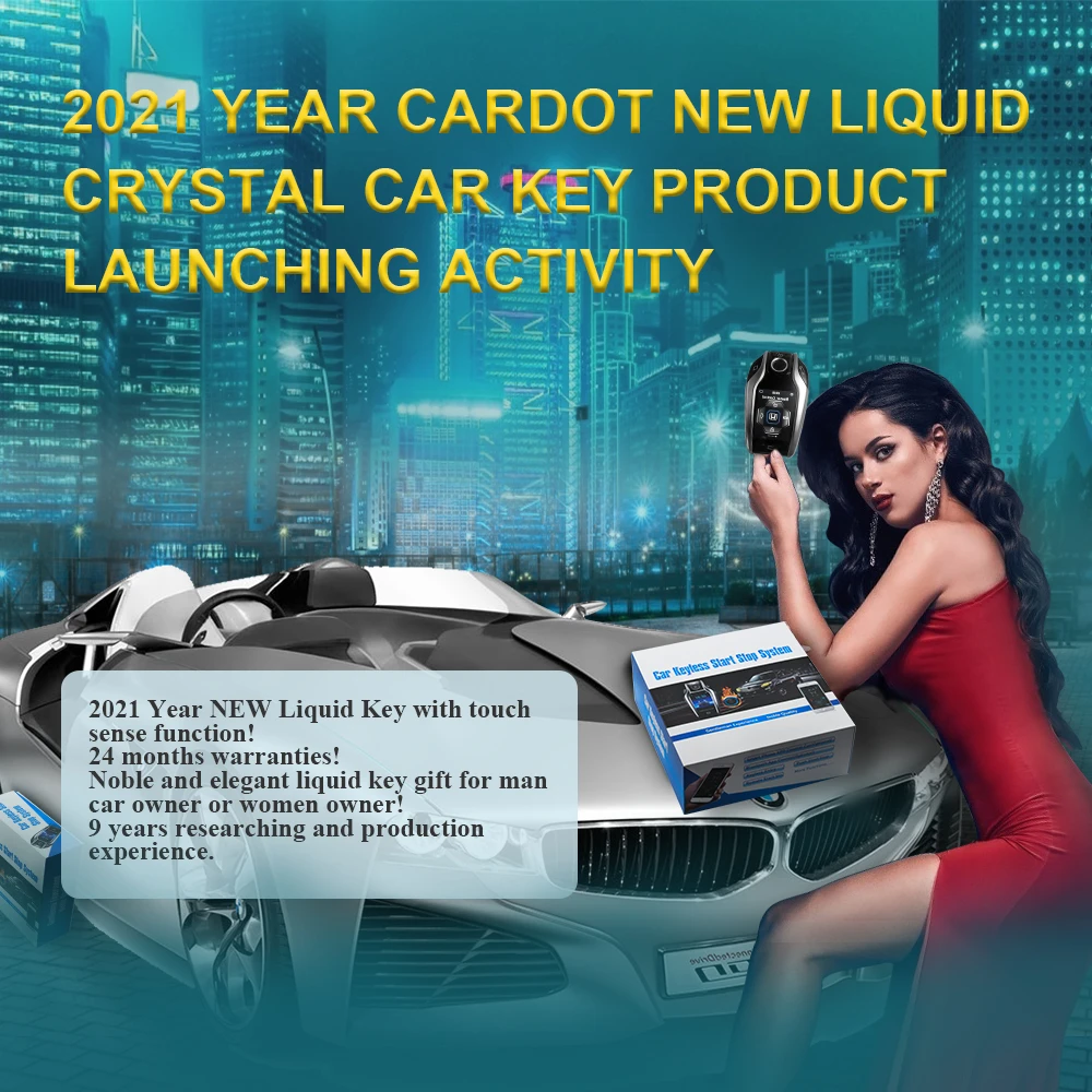 Drop Shipping KOL Cardot Watch Key Universal One Way Keyless Entry System Push Button Start Remote Starter Car Alarms