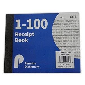 Duplicate Receipt Book Numbered Cash 1 - 100 Pages Pad Carbon Invoice