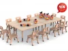 Durable and cute wooden nursery school table kids furniture supplier, kid table and chair