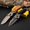 Durable Natural Olive Wood/Ebony Wood multifunction folding utility knife personalised hunting knife