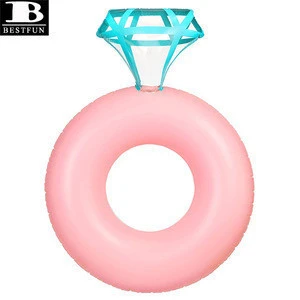 durable plastic inflatable diamond swimming ring pool float pink floating bachelorette party engagement swim tube lounge