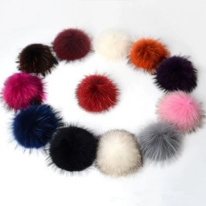 dyed racooon fur ball natural real raccoon fur pom poms