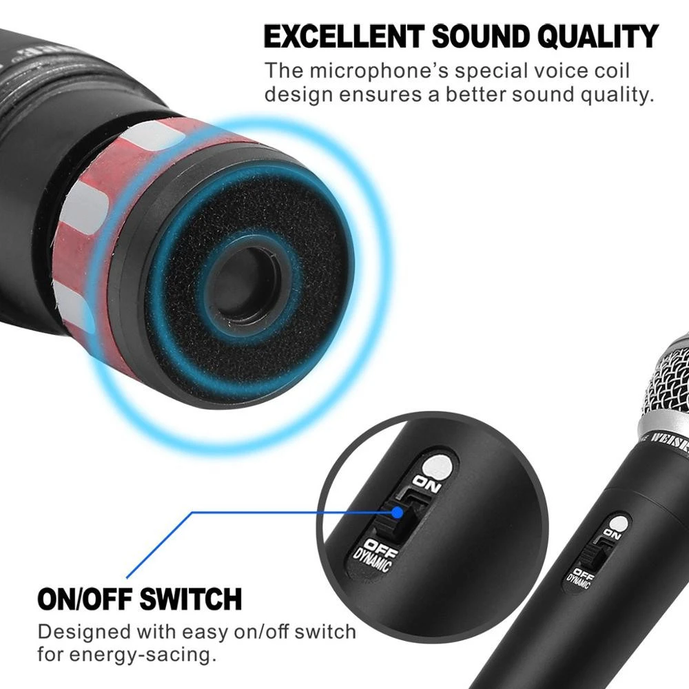 Dynamic Vocal Microphone Professional Unidirectional Handheld Microphone for Stage Karaoke Singing Recording