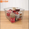 Eco Friendly Square Metal Mesh Wire Storage Metal Baskets With Handles