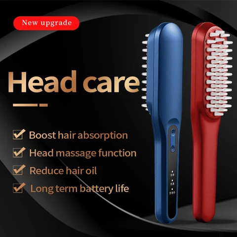 Electric Scalp Massager Red Blue Light Laser Therapy Hair Growth Comb Anti-Hair Loss Scalp Massage Comb