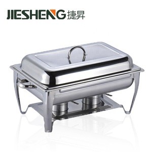 Elegant gold stainless steel food warmers chafing dish with double fuels