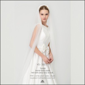 Elegant Single Layered Cathedral Sized Veil For Wedding Dresses