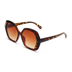 European and American New Style Large Irregularly Framed Plastic Classic Leopard Print Sunglasses