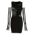 Import European and American New Womens V-neck Fashion Street Hollow Out Black Dress from China