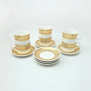 Exquisite porcelain 6 sets of cups saucers 12pcs tea set ceramics in gift pack for Tea or coffee for wedding gifts