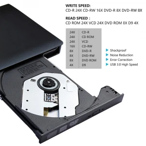 External DVD Writer USB 3.0 Home CD/DVD-ROM CD-RW Burner Slim Portable Reader Recorder Laptop Optical Drive DVD Player