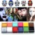 Import face painting kit 12 colors set flag body paint supplies wholesale your brand cosmetics beauty makeup artist academy source from China