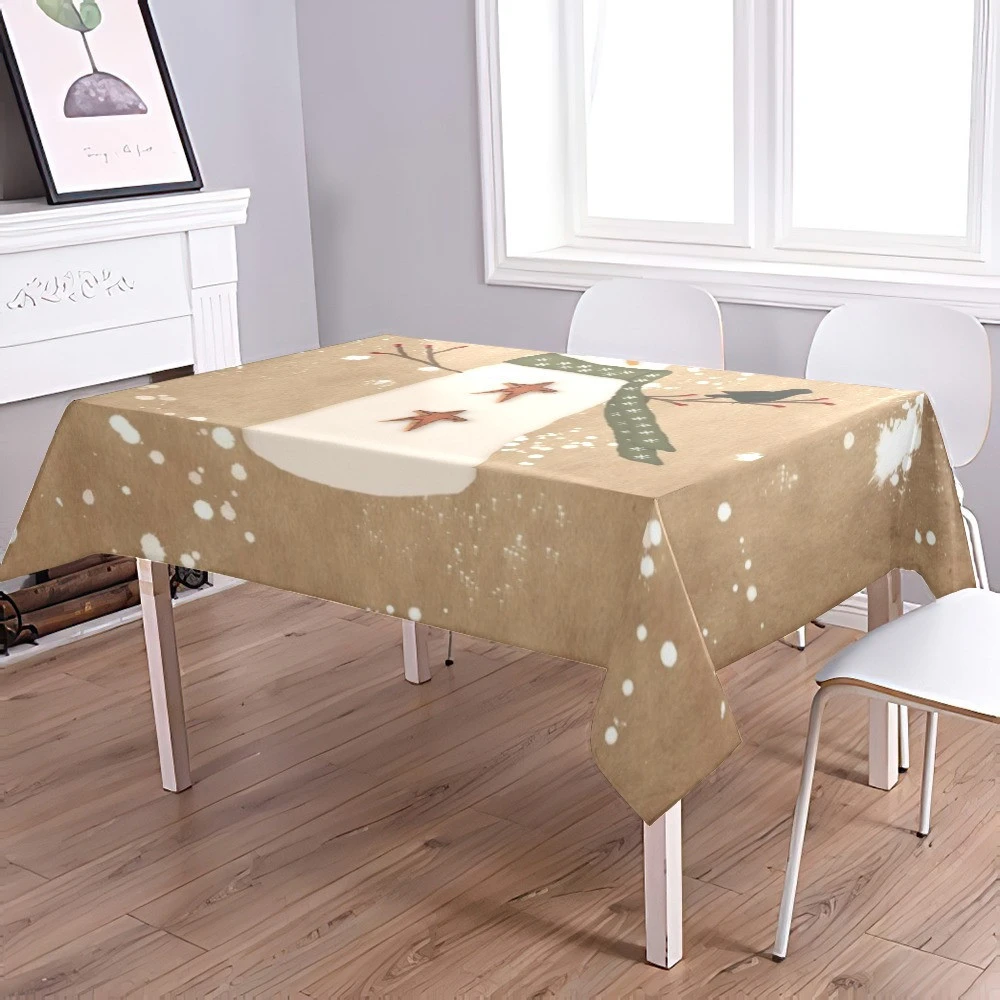 Factory Direct Printed Trendy Tablecloths Custom Print Christmas Tablecloth Waterproof Decoration Polyester Tablecloth