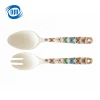 Factory directly customized bamboo fiber spoon fork set tableware dinnerware set salad spoon fork sets