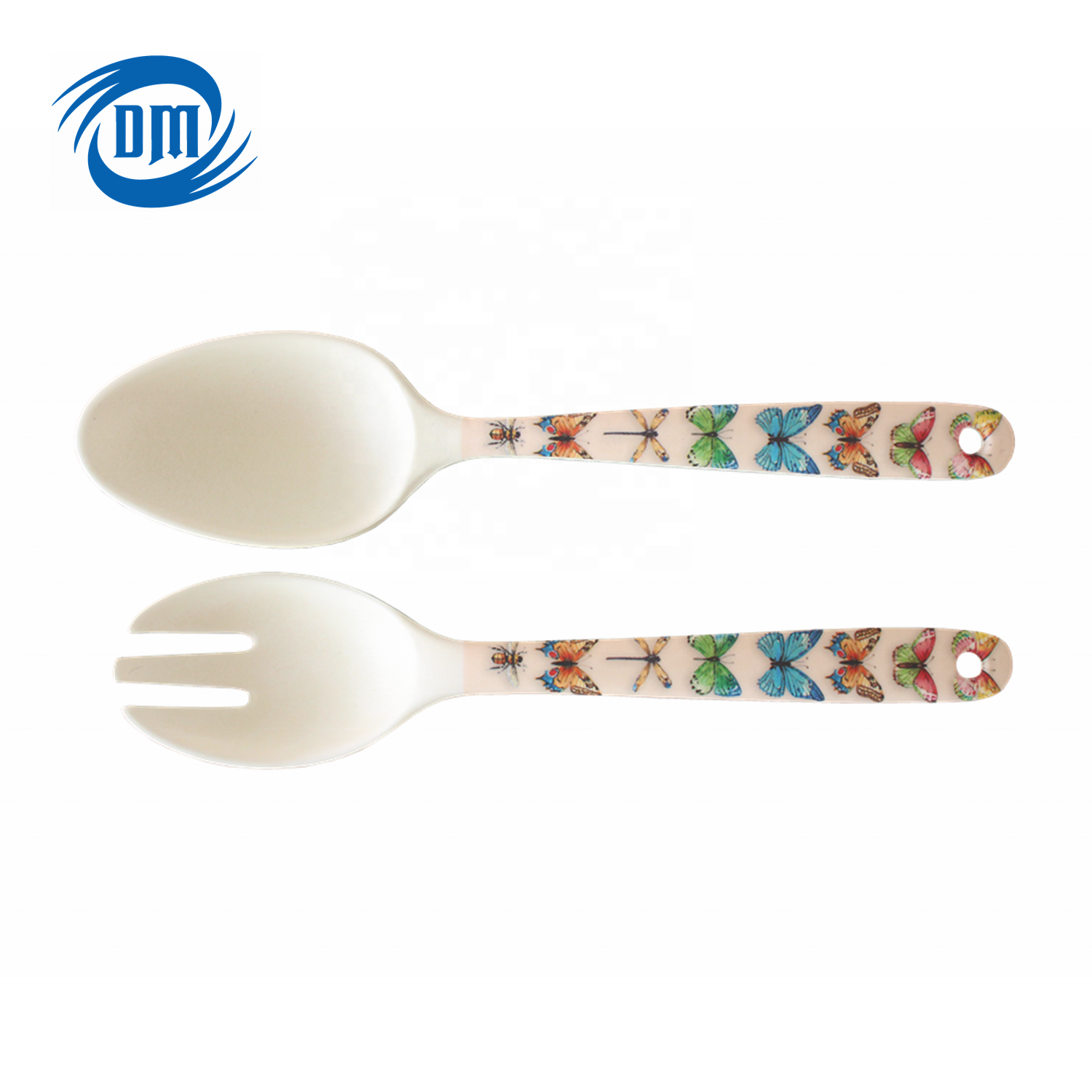 Factory directly customized bamboo fiber spoon fork set tableware dinnerware set salad spoon fork sets