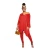Import Factory Made Polyester Fibre Solid Color Slit V-Neck Long Sleeve Set Two-Piece from China