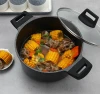 Factory Manufacture Aluminum Non-Stick Double Ear Cook Pots Soup Pot With Glass Lid