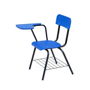 Factory  plastic  chair school study armchairs with writing pad for sale