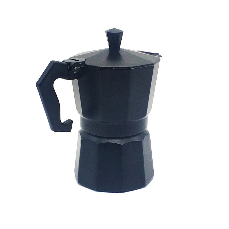 factory price 3-cup aluminum black color italian coffee maker
