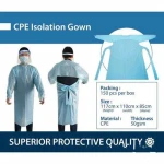Factory Price Disposable CPE Gown Waterproof Apron With Plastic Isolation Gown