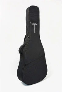 Factory Supplying Custom Made 41Inch Black Folk Guitar Shaped Bag Guitar Case