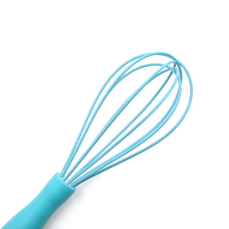 Factory wholesale portable easy clean food grade silicone egg whisk with PP handle