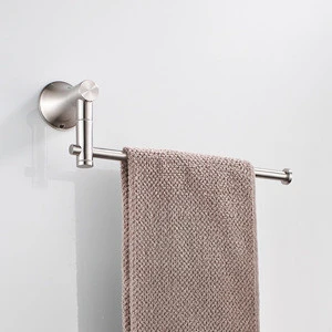 Fapully Single Bars Adjustable Towel Rack Bathroom Accessory Stainless Steel Towel Holder Single Towel Bar
